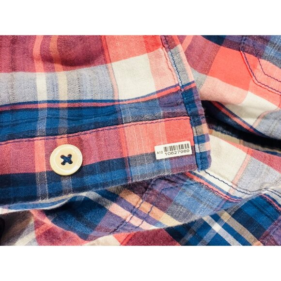 Cremieux Classics Mens XL Plaid Short-Sleeve Button-Up Shirt 100% Cotton Red & B - Picture 6 of 14